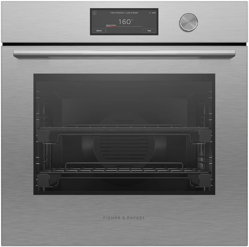 Fisher & Paykel 60cm Series 11, Contemporary Combi-Steam Oven, Brushed Silver Glass