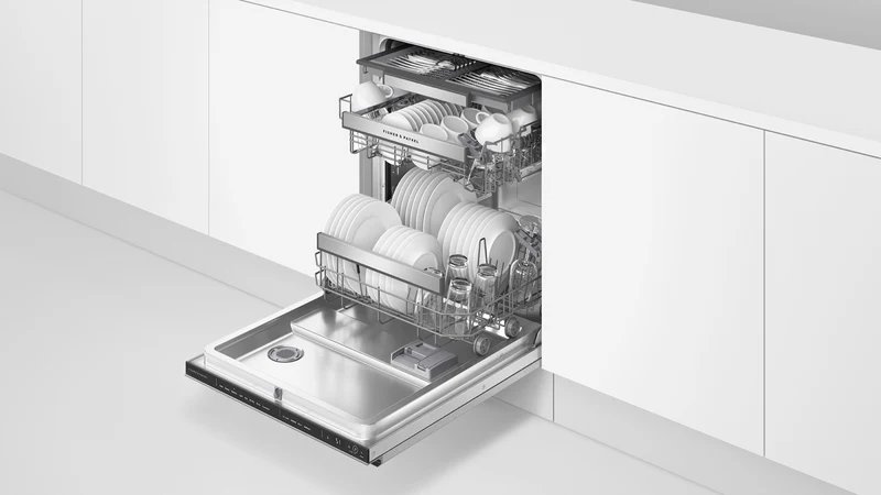 Fisher & Paykel Series 7 Contemporary Built-Under Dishwasher, Recessed Handle, Stainless Steel