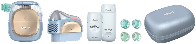 Shark FacialPro Glow At Home Hydro-Powered Facial System - Blue & Champagne Gold