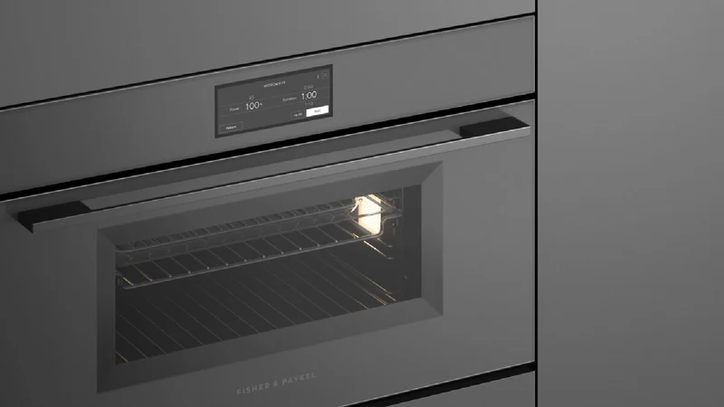 Fisher & Paykel Series 9 Minimal Compact 76cm Combination Steam Oven, Grey Glass