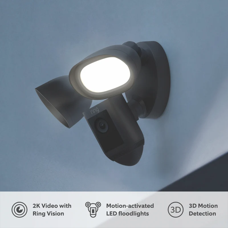 Ring Floodlight Cam Pro 2K Wired (Black)