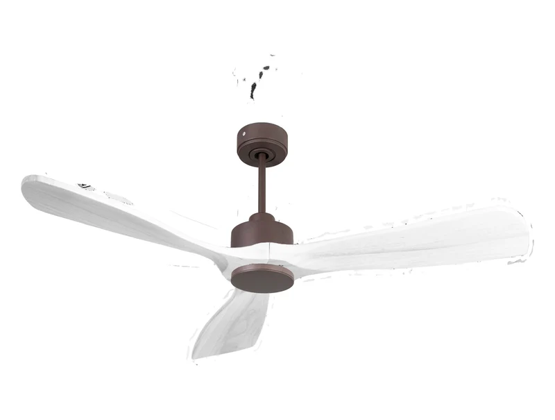 Ventilateur de plafond Réversible Thermostat Wifi Moteur à courant continu Toits en pente Télécommande Hypersilence Mémoire FullWood