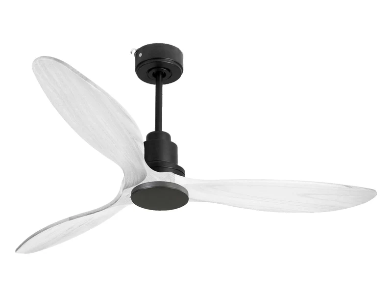 Ventilateur de plafond Réversible Thermostat Wifi Moteur à courant continu Toits en pente Télécommande Hypersilence Mémoire FullWood
