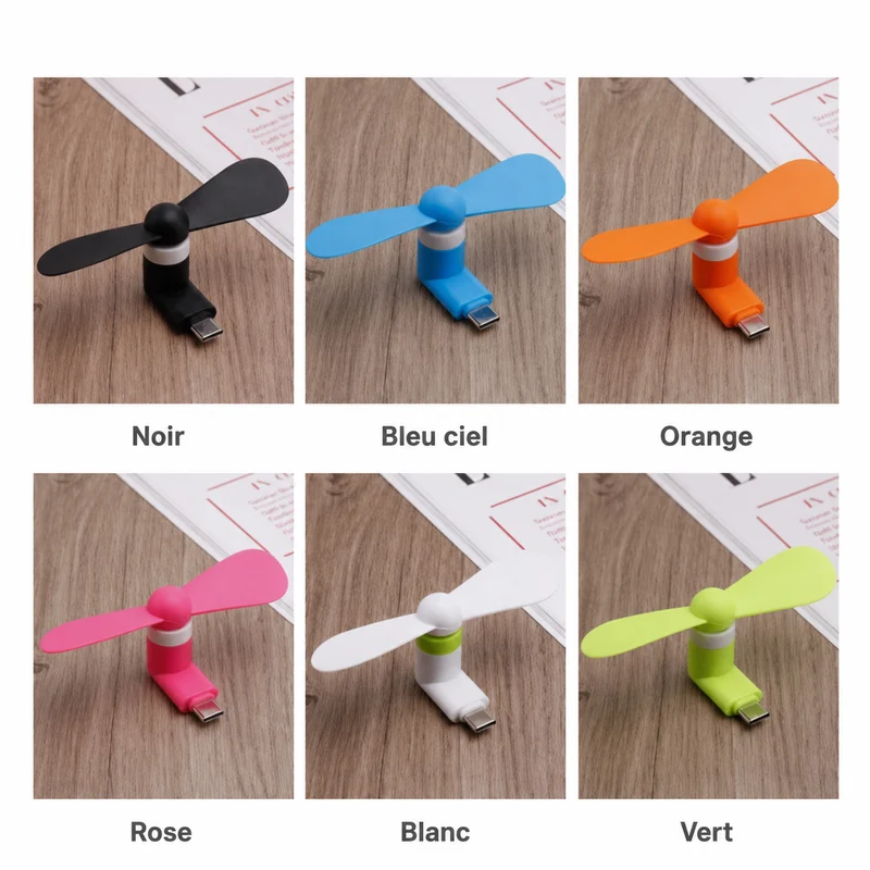 Mini Ventilateur USB Type‑C pour Smartphone – Rafraîchissement Instantané de Poche