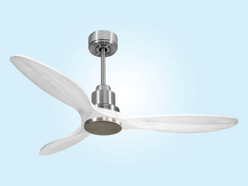 Ventilateur de plafond Réversible Thermostat Wifi Moteur à courant continu Toits en pente Télécommande Hypersilence Mémoire