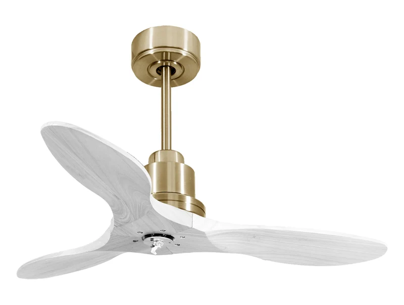 Ventilateur de plafond Réversible Thermostat Dimmable Wifi Moteur à courant continu Toits en pente Télécommande Lumière à trois tons Hypersilence Mémoire