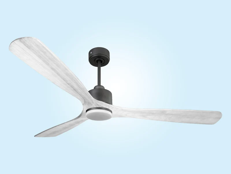 Ventilateur de plafond Réversible Thermostat Dimmable Wifi Moteur à courant continu Toits en pente Télécommande Lumière à trois tons Hypersilence Mémoire