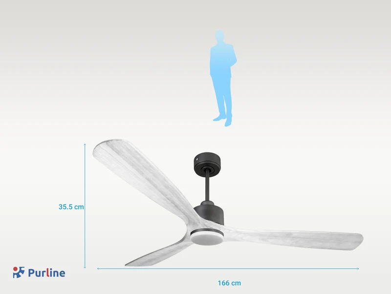 Ventilateur de plafond Réversible Thermostat Dimmable Wifi Moteur à courant continu Toits en pente Télécommande Lumière à trois tons Hypersilence Mémoire