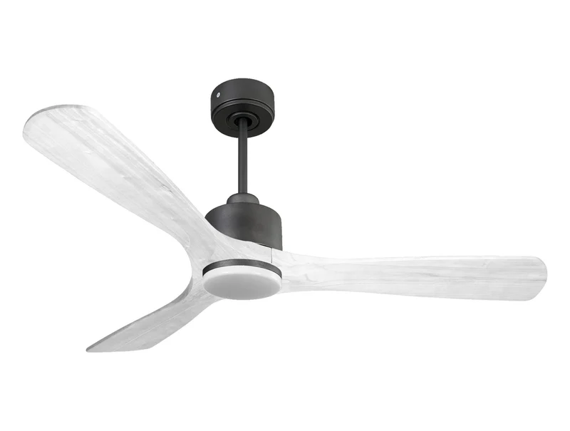 Ventilateur de plafond Réversible Thermostat Dimmable Wifi Moteur à courant continu Toits en pente Télécommande Lumière à trois tons Hypersilence Mémoire