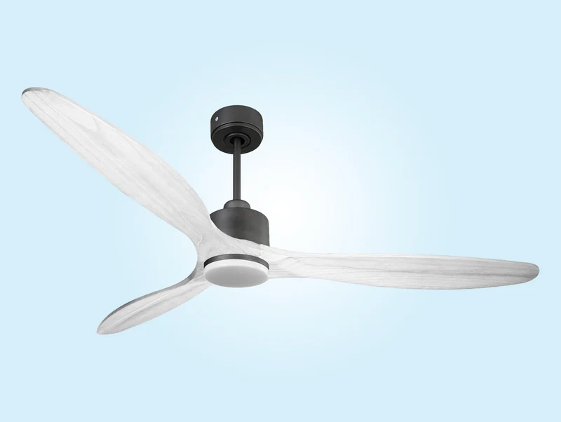 Ventilateur de plafond Réversible Thermostat Dimmable Wifi Moteur à courant continu Toits en pente Télécommande Lumière à trois tons Hypersilence Mémoire