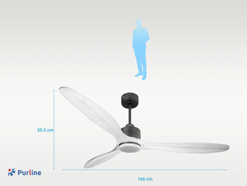 Ventilateur de plafond Réversible Thermostat Dimmable Wifi Moteur à courant continu Toits en pente Télécommande Lumière à trois tons Hypersilence Mémoire