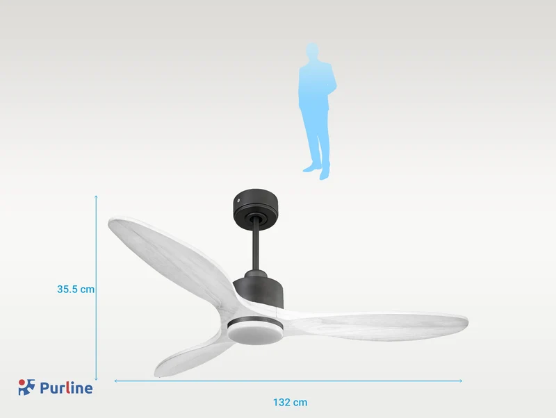 Ventilateur de plafond Réversible Thermostat Dimmable Wifi Moteur à courant continu Toits en pente Télécommande Lumière à trois tons Hypersilence Mémoire