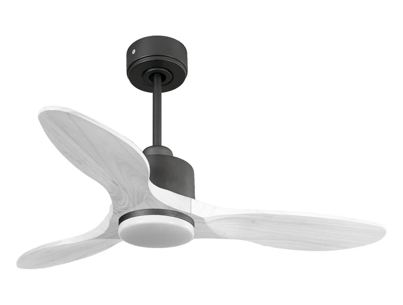 Ventilateur de plafond Réversible Thermostat Dimmable Wifi Moteur à courant continu Toits en pente Télécommande Lumière à trois tons Hypersilence Mémoire