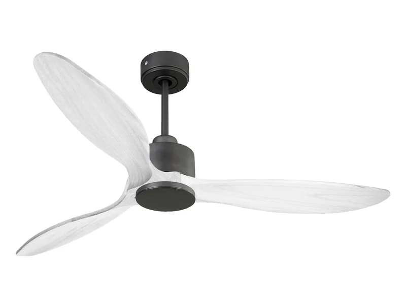 Ventilateur de plafond Réversible Thermostat Wifi Moteur à courant continu Toits en pente Télécommande Hypersilence Mémoire FullWood