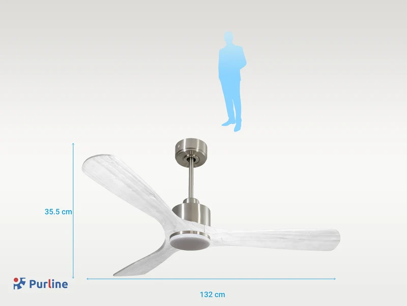 Ventilateur de plafond Réversible Thermostat Dimmable Wifi Moteur à courant continu Toits en pente Télécommande Lumière à trois tons Hypersilence Mémoire