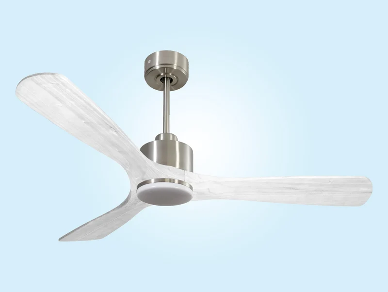 Ventilateur de plafond Réversible Thermostat Dimmable Wifi Moteur à courant continu Toits en pente Télécommande Lumière à trois tons Hypersilence Mémoire