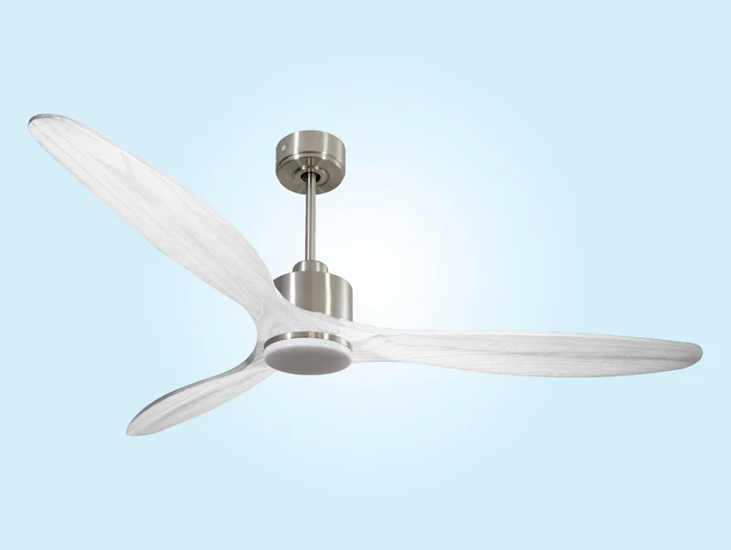 Ventilateur de plafond Réversible Thermostat Dimmable Wifi Moteur à courant continu Toits en pente Télécommande Lumière à trois tons Hypersilence Mémoire