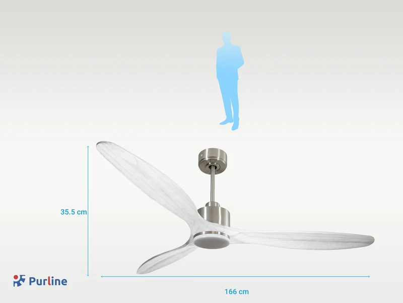 Ventilateur de plafond Réversible Thermostat Dimmable Wifi Moteur à courant continu Toits en pente Télécommande Lumière à trois tons Hypersilence Mémoire