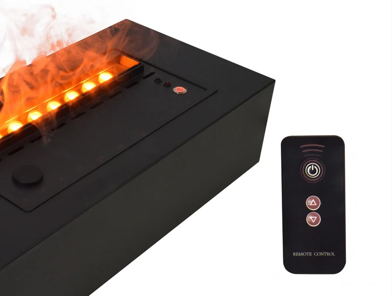 Cheminée de table décorative avec flamme simulée et corps en métal