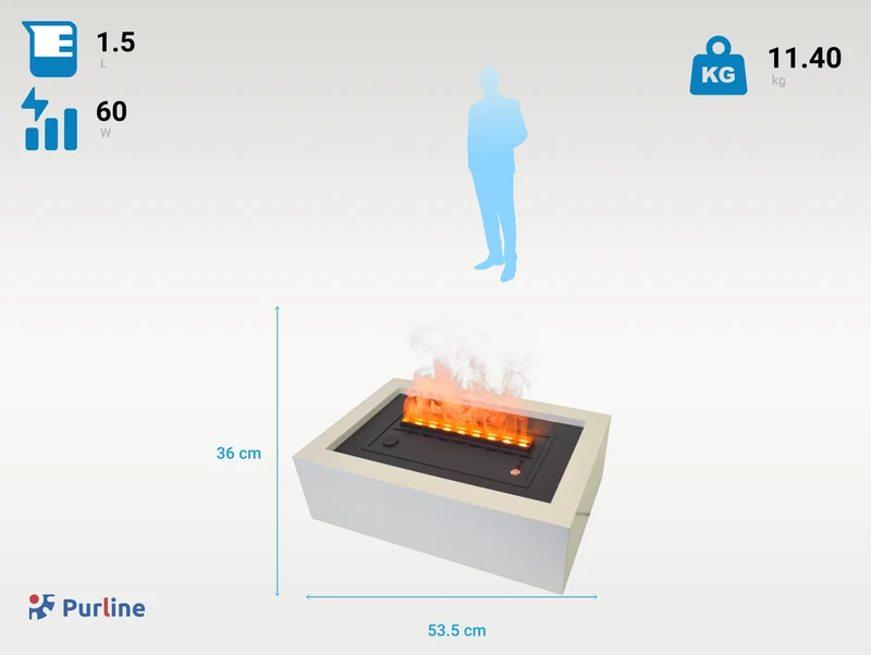 Cheminée de table décorative avec flamme simulée et corps en MDF
