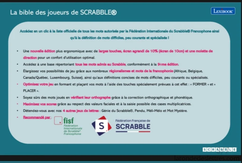 Lexibook officiel du Scrabble® ODS 9