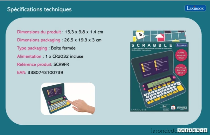 Lexibook officiel du Scrabble® ODS 9