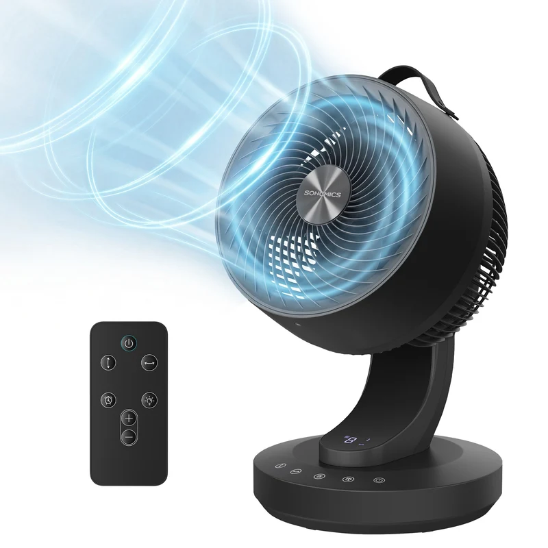 Ventilateur de Bureau Silencieux 20 dB, avec Télécommande, Circulateur d’Air Puissant, Oscillation 70