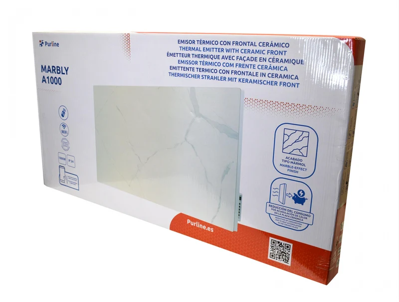 Émetteur thermique avec façade en céramique à finition marbrée