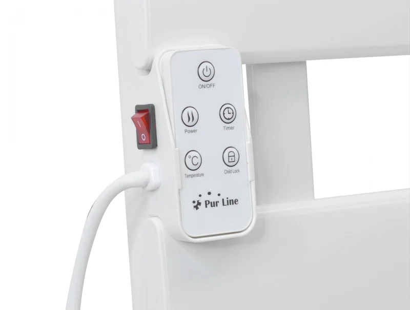 Porte-serviettes électrique mural 500W en aluminium blanc avec display LED et WiFi