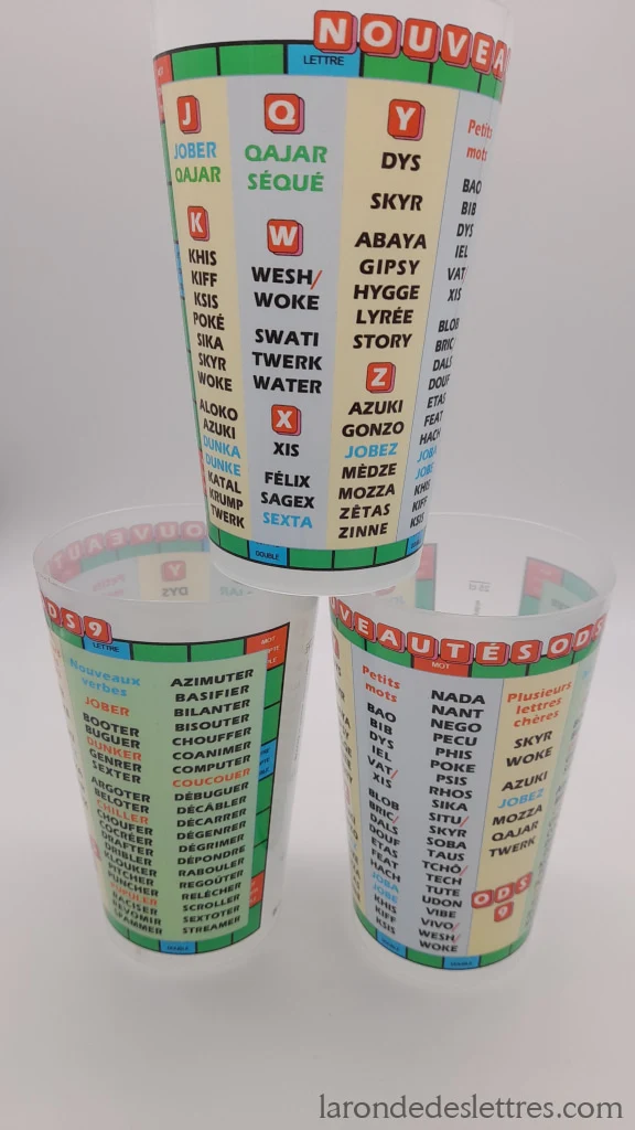 Verre Plastique Scrabble Nouveautés ODS 9