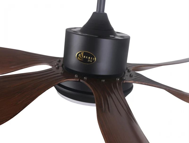 Ventilateur de plafond DC noir avec pales de 166cm et lumière pour 60m2