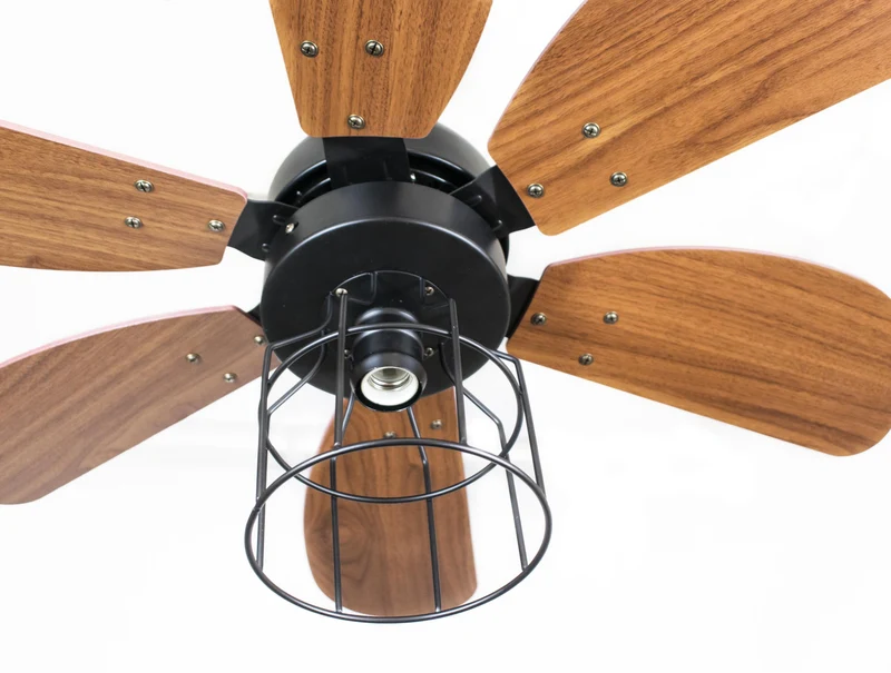 Ventilateur de plafond DC brun avec pales de 91cm et lumière pour 15m2