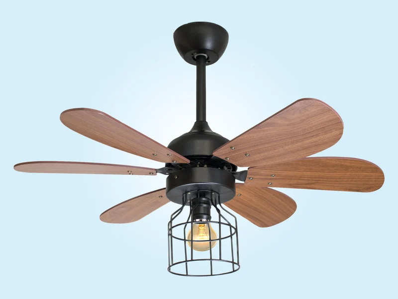 Ventilateur de plafond DC brun avec pales de 91cm et lumière pour 15m2