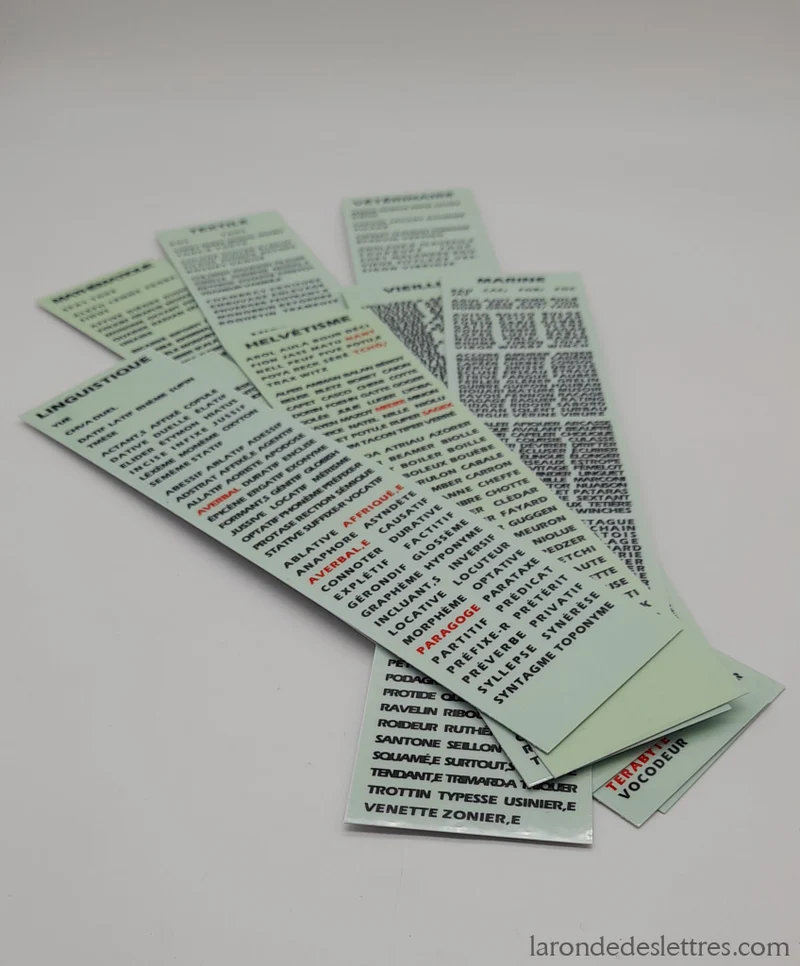 Kit Relooking 102 lettres (14€) ou Marque pages x 18 (9€)