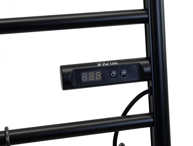 Porte-serviettes électrique haut en forme d'échelle, couleur noire