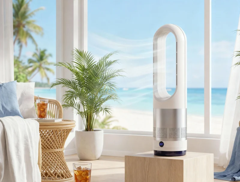 Ventilateur chauffant sans pales avec oscillation et 8 vitesses