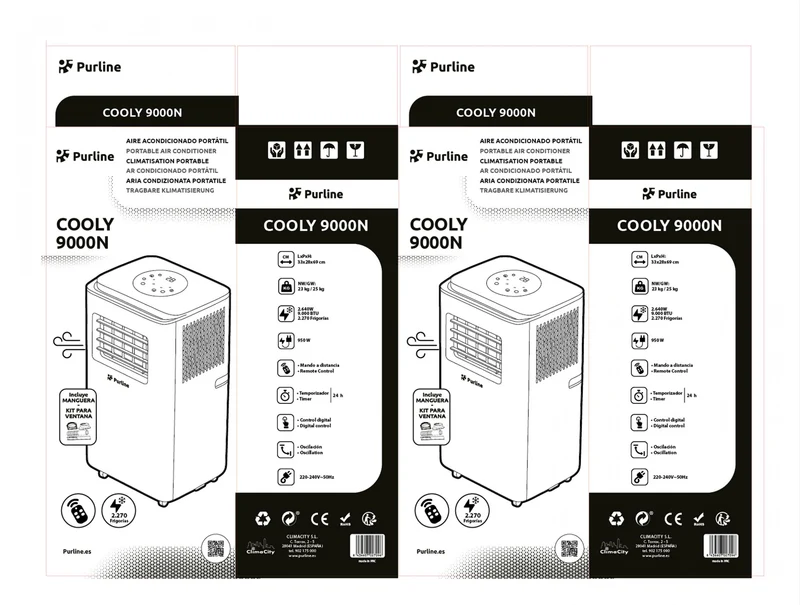 Climatiseur portable 9000 BTU avec déshumidificateur et thermostat