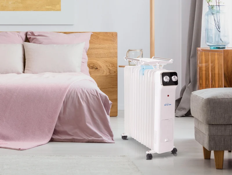 Radiateur d'huile 2800W blanc avec réservoir d'humidification