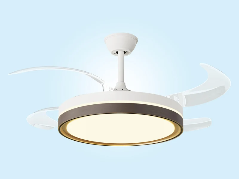 Ventilateur de plafond rétractable avec lumière LED et minuterie
