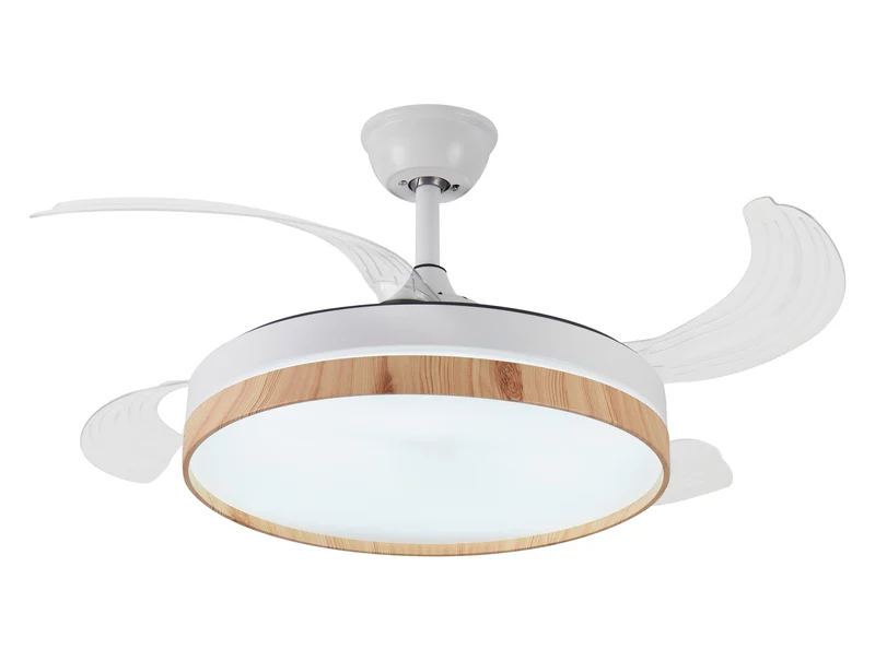 Ventilateur de plafond rétractable avec lumière LED et minuterie
