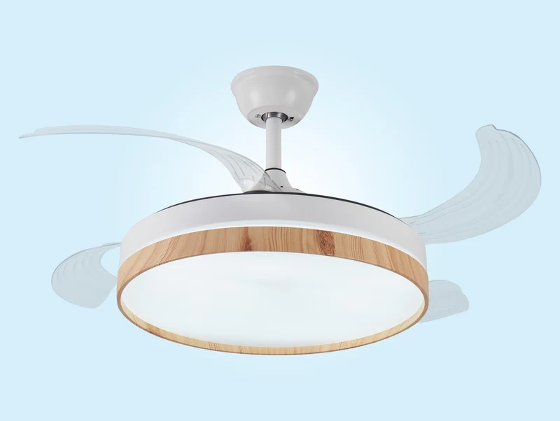Ventilateur de plafond rétractable avec lumière LED et minuterie
