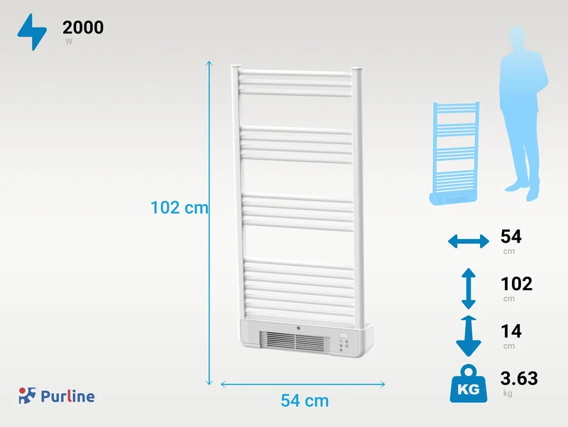 Radiateur sèche-serviettes avec chauffage intégré et contrôle WiFi