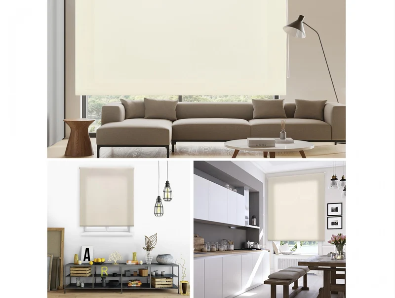 Store enrouleur 120X175 BEIGE Poliéster Translucide