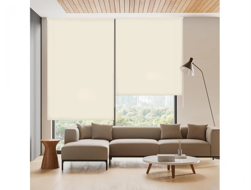 Store enrouleur 120X175 BEIGE Poliéster Translucide