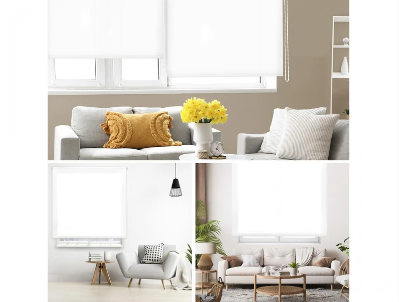 Store enrouleur 80X175 BLANC Fixation au mur ou au plafond