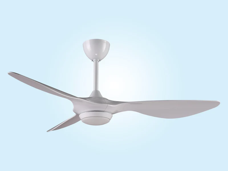 Ventilateur de plafond DC blanc avec pales 212RPM et lumière pour 55m2