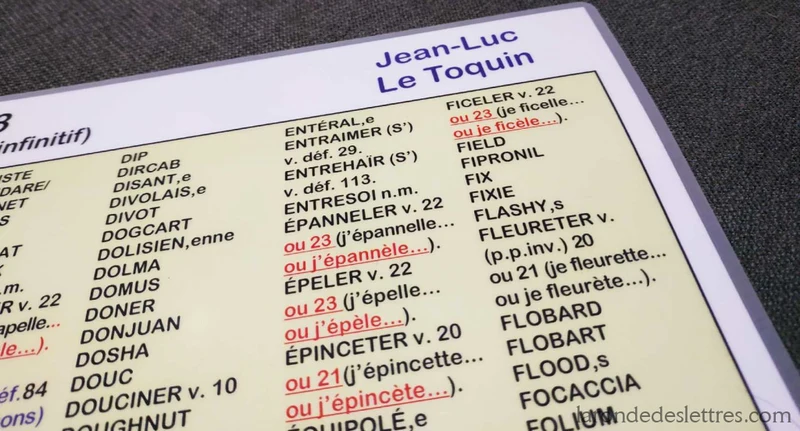 Set de table ODS 8 nouveaux mots intégral-Le Toquin