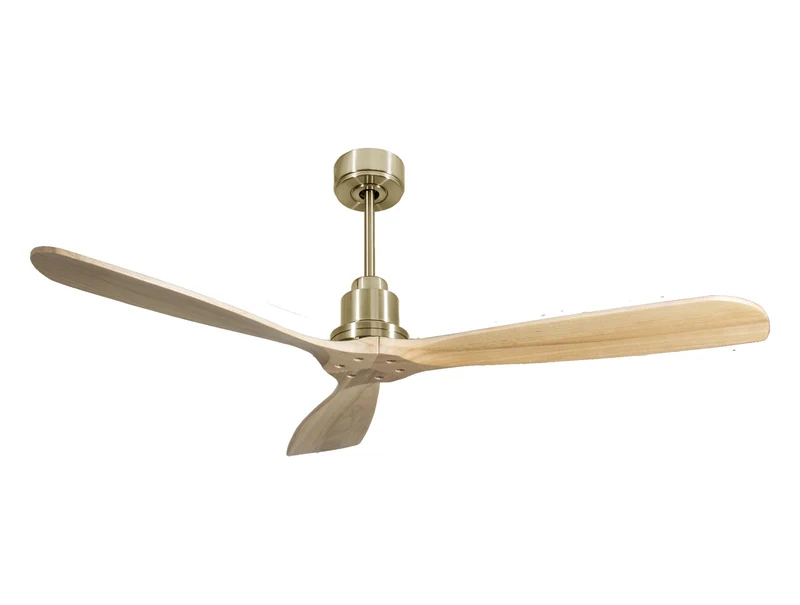 Ventilateur de plafond Réversible Thermostat Wifi Moteur à courant continu Toits en pente Télécommande Hypersilence Mémoire FullWood