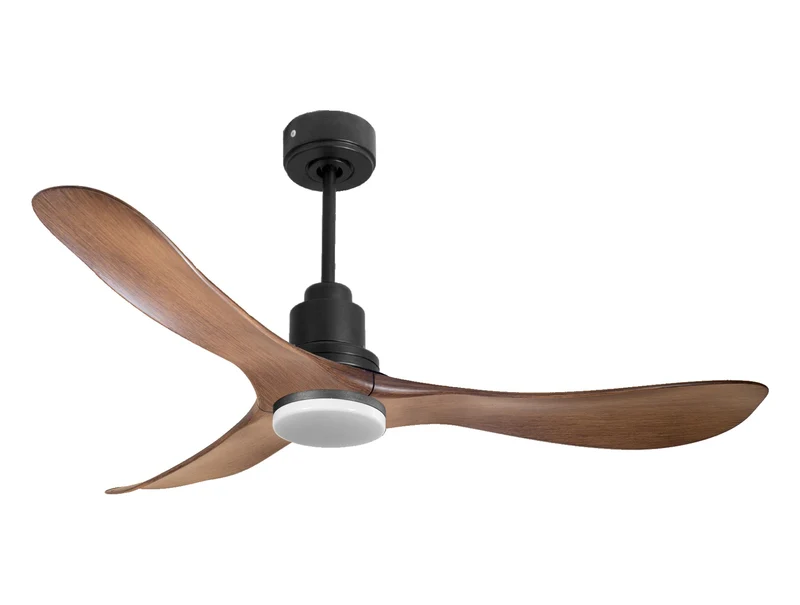 Ventilateur de plafond Réversible Thermostat Dimmable Wifi Moteur à courant continu Toits en pente Télécommande Lumière à trois tons Hypersilence Mémoire