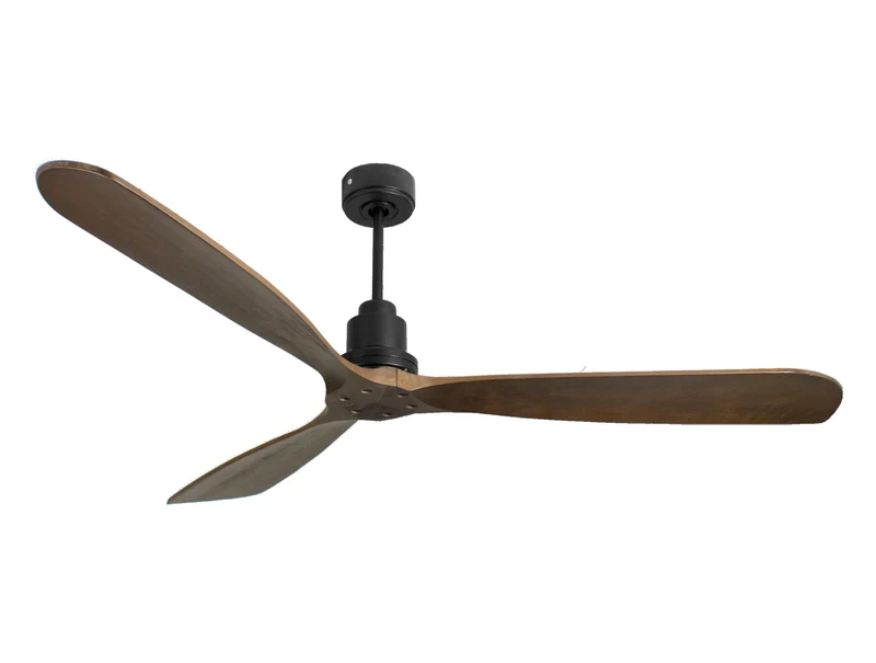 Ventilateur de plafond Réversible Thermostat Wifi Moteur à courant continu Toits en pente Télécommande Hypersilence Mémoire FullWood